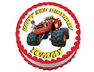 Blaze and the Monster Machines Round Edible Cake Image Cake Topper - Cakes For Cures