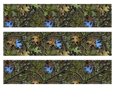 Mossy Oak Camo with Blue Leaves Edible Cake Strips - Cake Wraps - Cakes For Cures