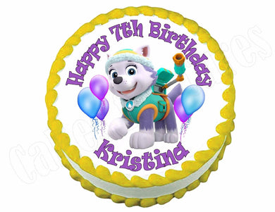 Paw Patrol Everest Round Edible Cake Image Cake Topper - Cakes For Cures