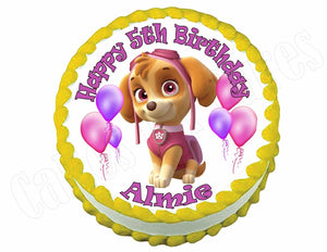 Paw Patrol Skye Round Edible Cake Image Cake Topper - Cakes For Cures
