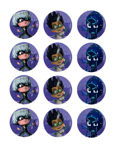 PJ Masks Villians Cupcake Images Cupcake Toppers - Cakes For Cures