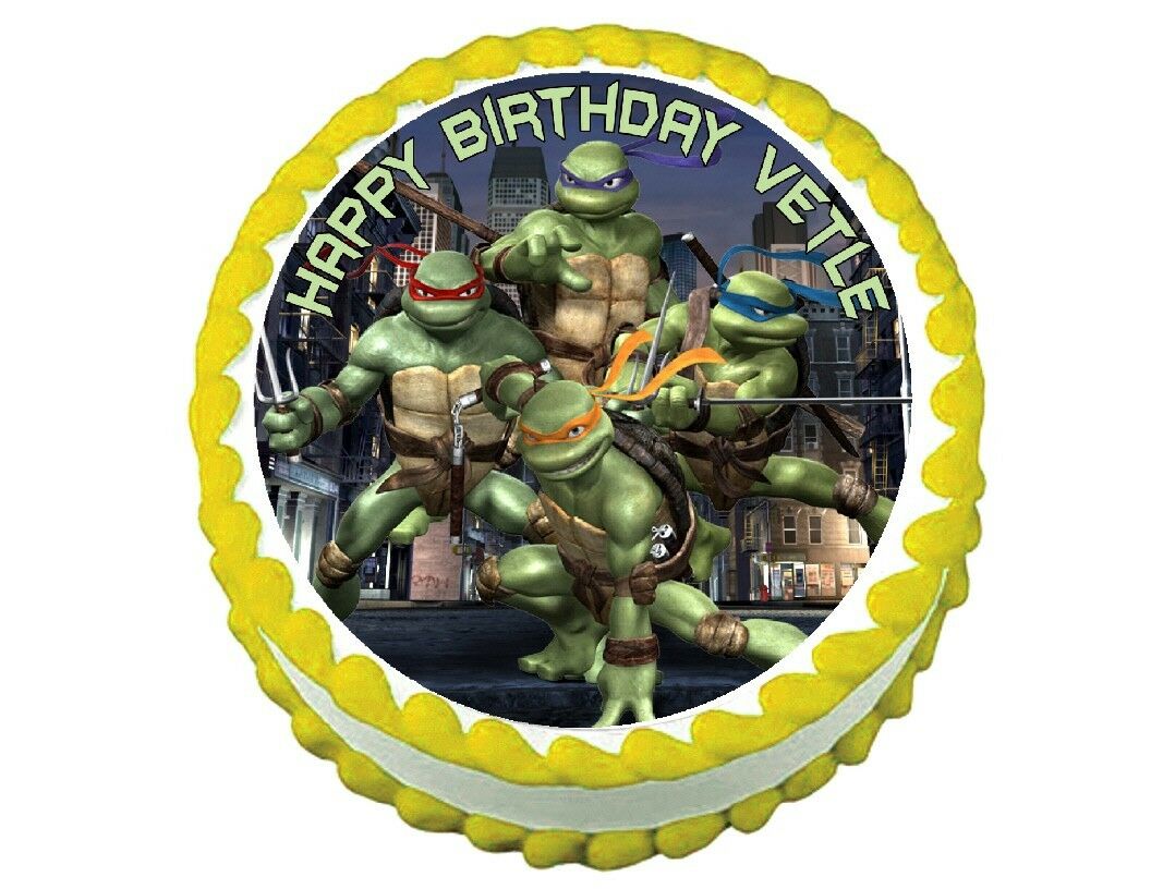 TMNT Teenage Mutant Ninja Turtles Round Edible Cake Image Cake Topper - Cakes For Cures