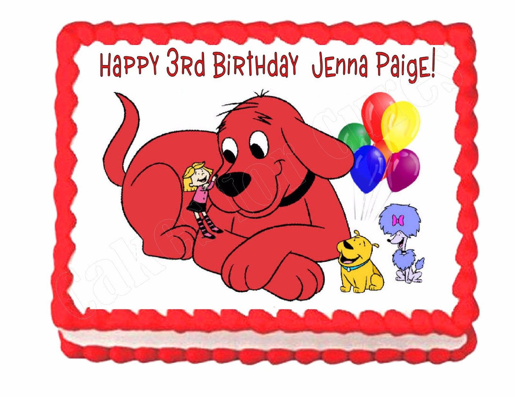 Clifford the Big Red Dog party cake image frosting sheet - personalized free! - Cakes For Cures