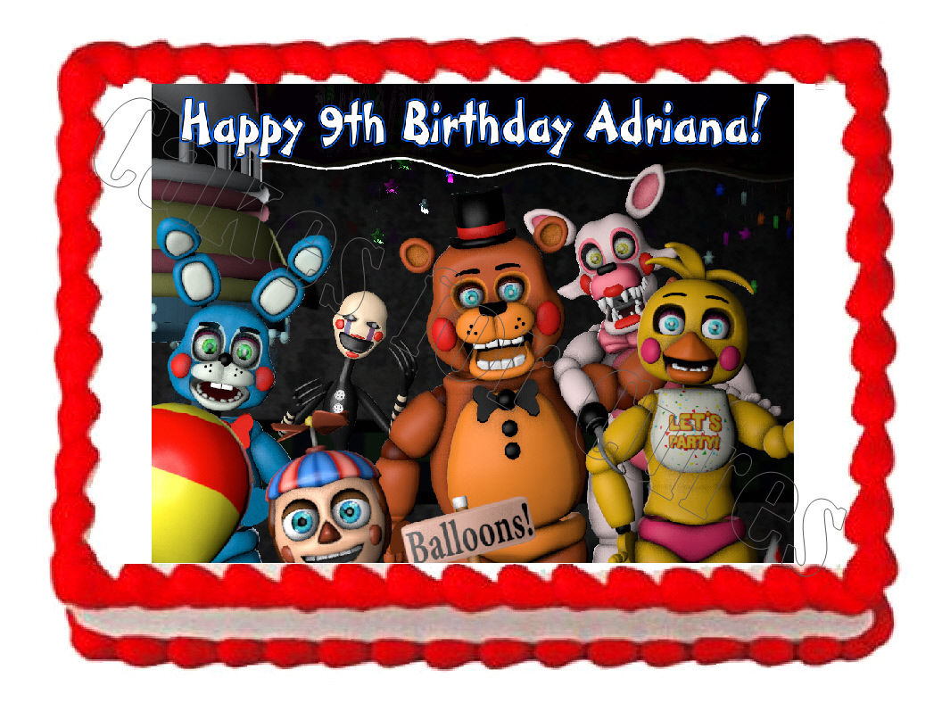 Five Night At Freddy's FNAF Image Edible Print Cake Topper