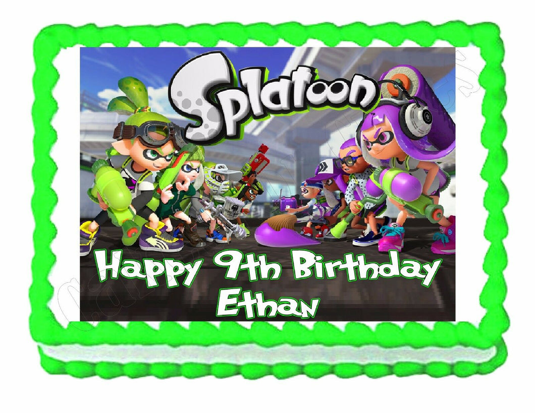 Splatoon Gaming Edible Cake Image Cake Topper - Cakes For Cures