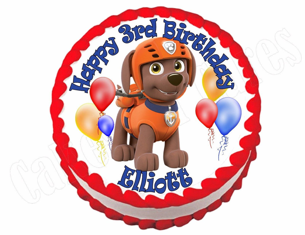 Paw Patrol Zuma Round Edible Cake Image Cake Topper - Cakes For Cures