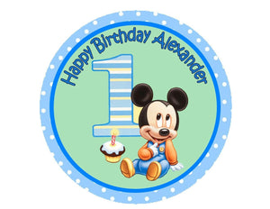Mickey Mouse 1st Birthday Edible Cake Image Cake Topper - Cakes For Cures