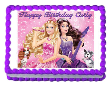 Barbie Princess and the Popstar Edible Cake Image Cake Topper - Cakes For Cures