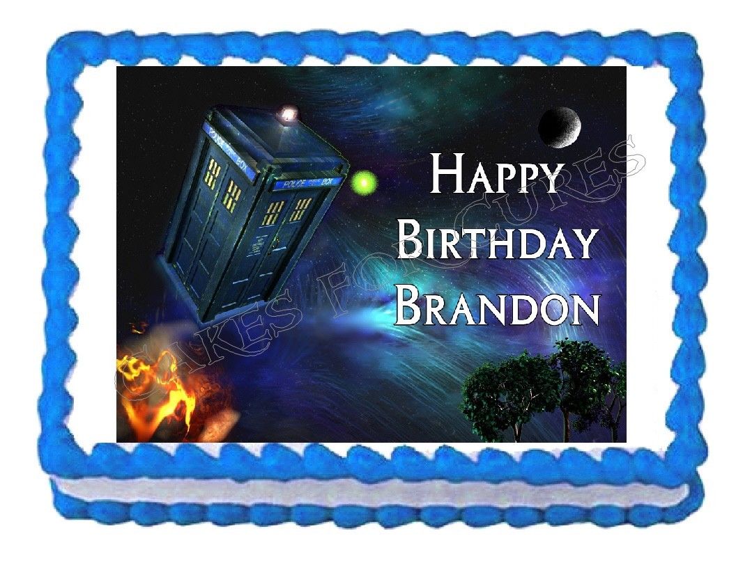 Dr, Who Tardis Edible Cake Image Cake Topper - Cakes For Cures