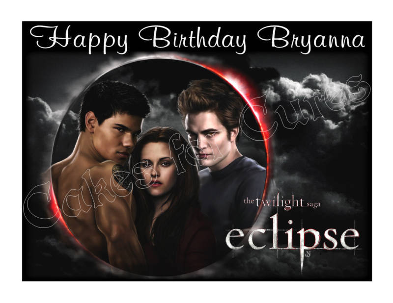 Twilight Eclipse edible cake topper frosting sheet party decoration - Cakes For Cures