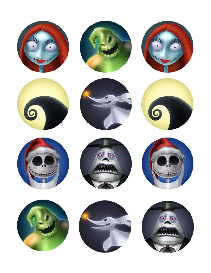 Nightmare Before Christmas Edible Cupcake Images - Cupcake Toppers - Cakes For Cures