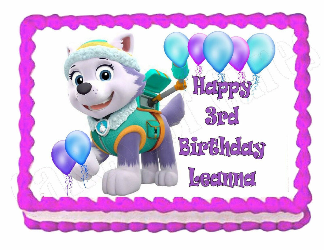 Paw Patrol Everest Edible Cake Image Cake Topper - Cakes For Cures