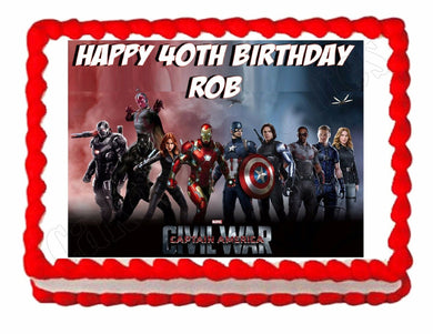 Avengers Civil War Edible Cake Image Cake Topper - Cakes For Cures