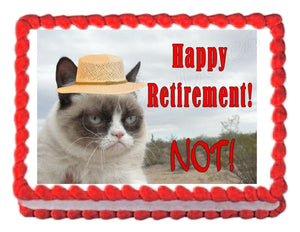 Grumpy Cat Retirement Edible Cake Image Cake Topper - Cakes For Cures