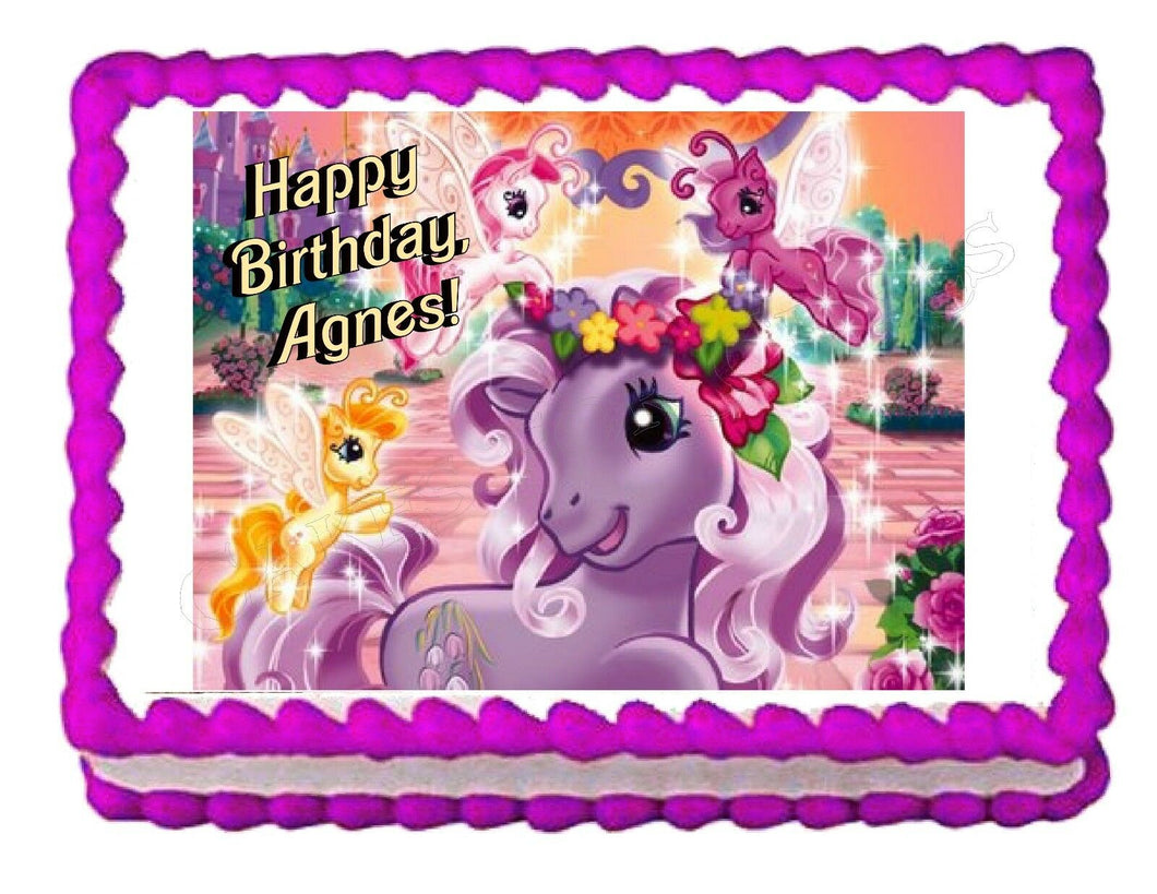 My Little Pony Macaron Topper Ombre Cake (with drip) – BakeAvenue