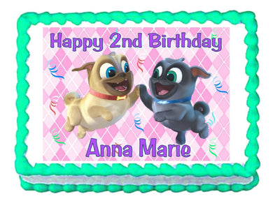 Puppy Dog Pals Pink Edible Cake Image Cake Topper - Cakes For Cures