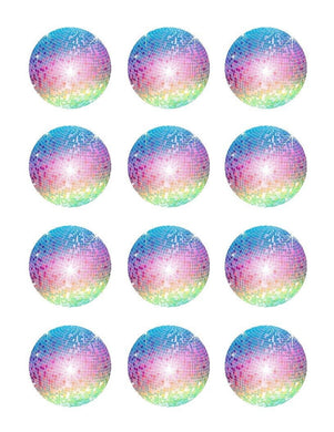 Disco Ball Party Edible Cupcake Images - Cupcake Toppers - Cakes For Cures