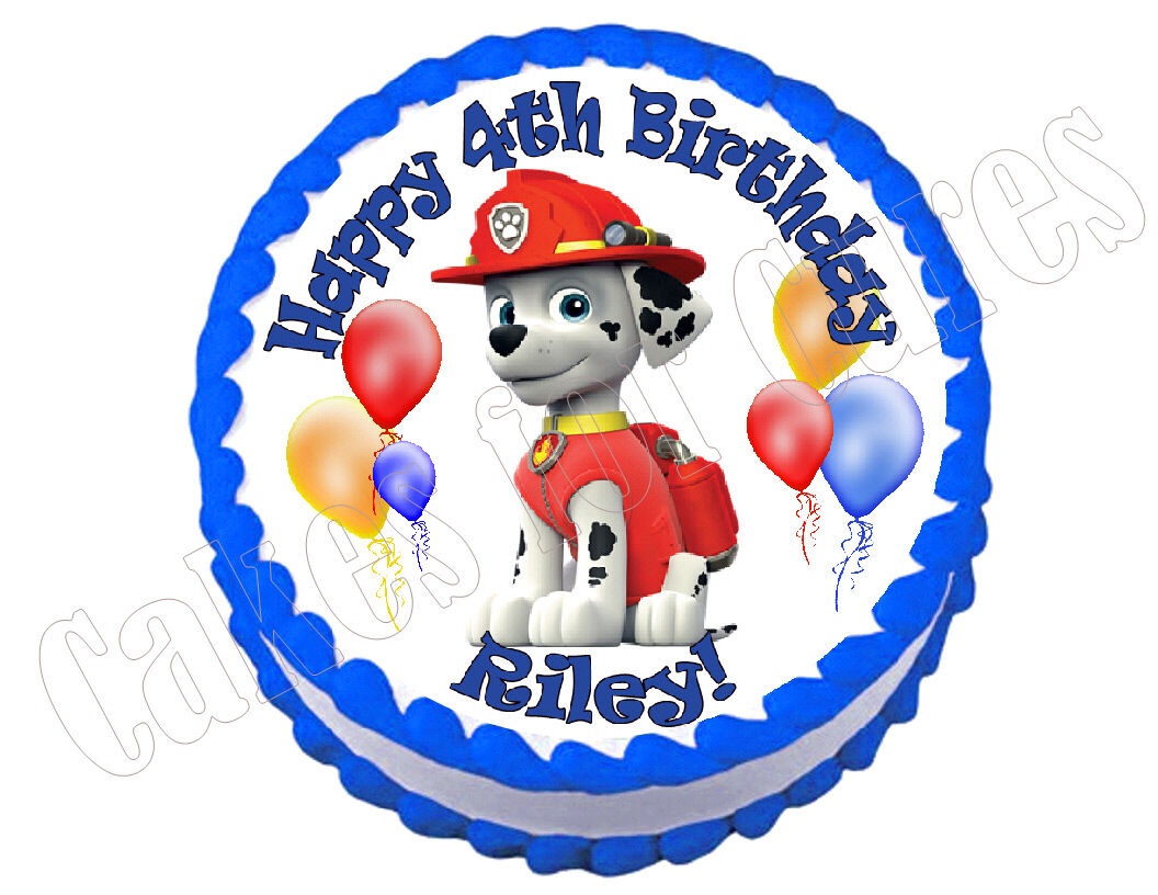 Paw Patrol Marshall Round Edible Cake Image Cake Topper - Cakes For Cures