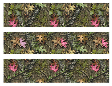 Mossy Oak with Pink Leaves Camo Edible Cake Strips - Cake Wraps - Cakes For Cures
