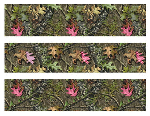 Mossy Oak with Pink Leaves Camo Edible Cake Strips - Cake Wraps - Cakes For Cures