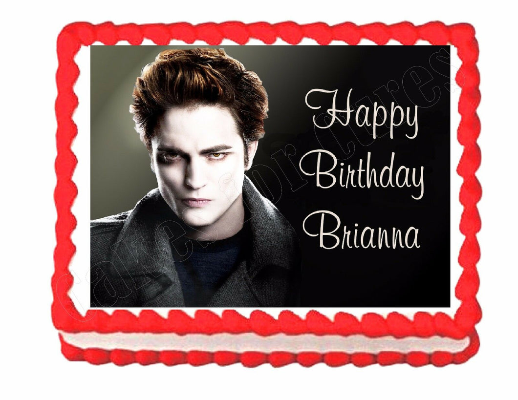 Twilight  Edward party decoration edible cake image frosting sheet -personalized - Cakes For Cures