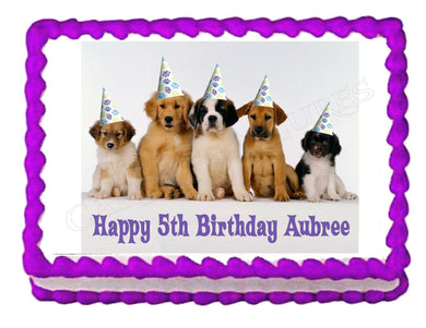 Puppy Party Edible Cake Image Cake Topper - Cakes For Cures