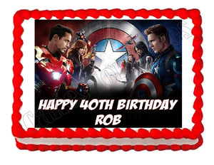Avengers Captain America Civil War Edible Cake Image Cake Topper - Cakes For Cures
