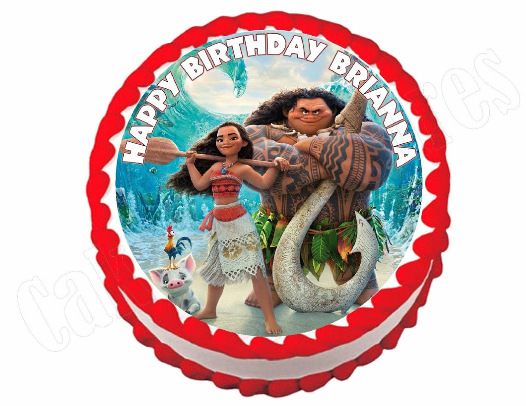 Princess Moana Round Edible Cake Image Cake Topper - Cakes For Cures