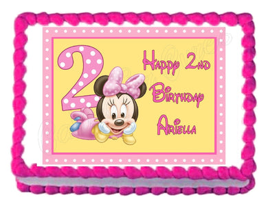 Minnie Mouse 2nd Birthday Edible Cake Image Cake Topper - Cakes For Cures