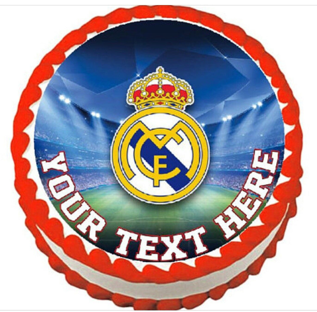Real Madrid Soccer Round Edible Cake Image Cake Topper - Cakes For Cures