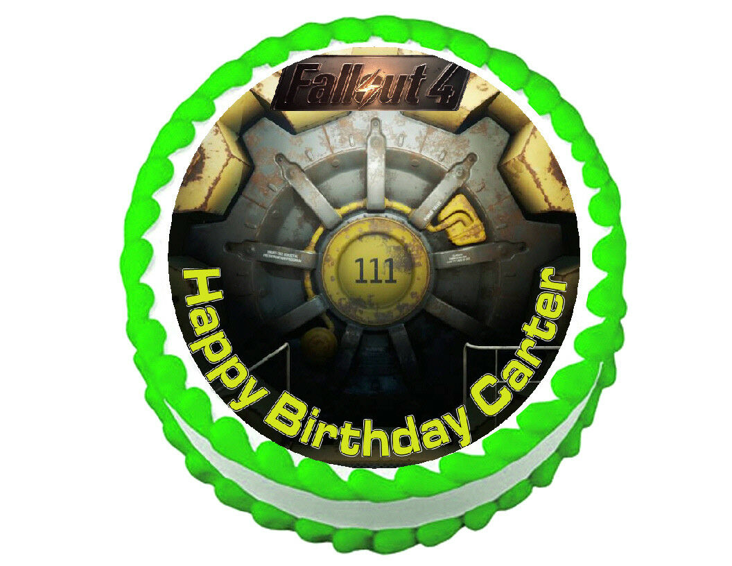 Fallout 4 Vault Door Gaming Round Edible Cake Image Cake Topper - Cakes For Cures