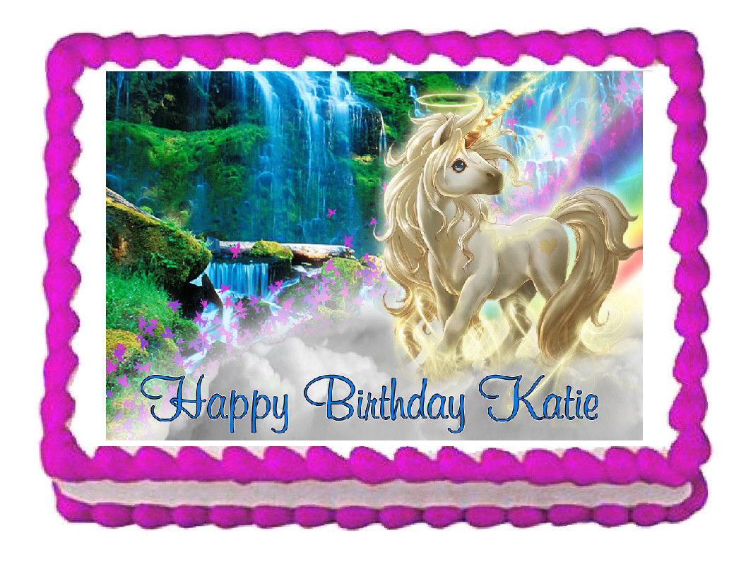 Cakes for Cures Unicorn Party Decoration Edible Cake Topper Frosting Sheet