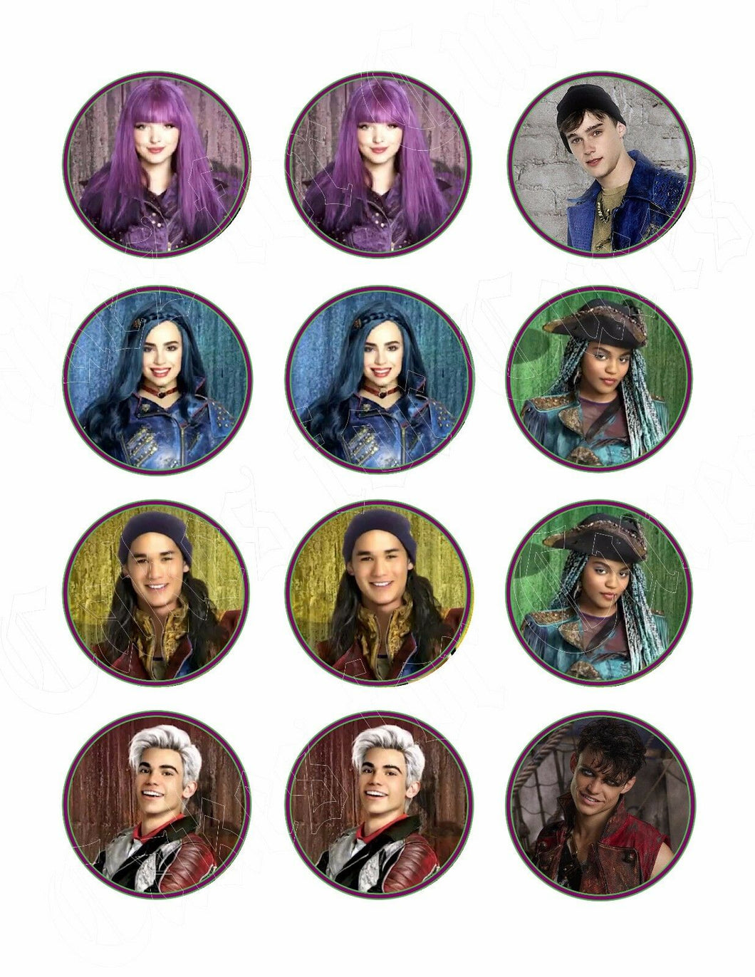 Disney Descendants 2 Edible Cupcake Images - Cupcake Toppers - Cakes For Cures