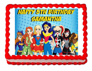 Superhero Super Hero Girls Edible Cake Image Cake Topper - Cakes For Cures