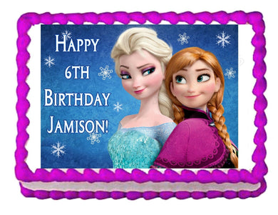 Frozen Anna and Elsa Edible Cake Image Cake Topper - Cakes For Cures
