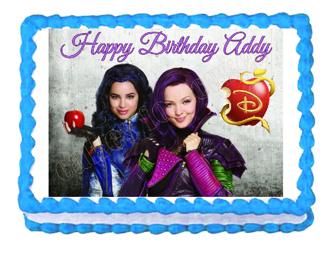 Disney Descendants Mal and Evie Edible Cake Image Cake Topper - Cakes For Cures