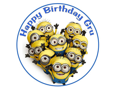 Despicable Me Minions Round Edible Cake Image Cake Topper - Cakes For Cures