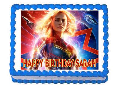 Captain Marvel Avengers Edible Cake Image Cake Topper - Cakes For Cures
