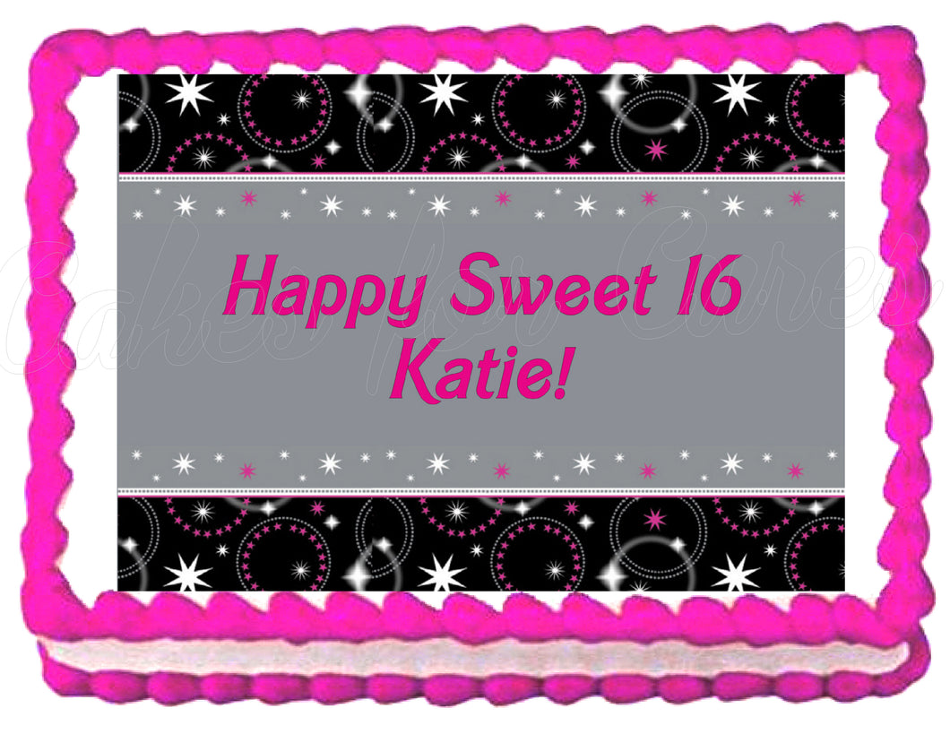 Sweet 16 Edible Cake Image Cake Topper - Cakes For Cures