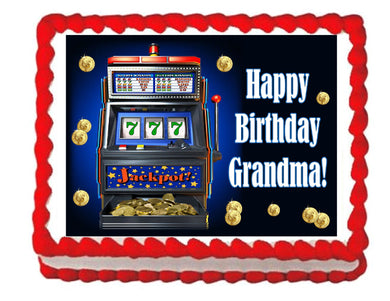 Slot Machine Edible Cake Image Cake Topper - Cakes For Cures