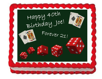Poker Casino Edible Cake Image Cake Topper - Cakes For Cures