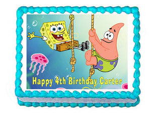 Spongebob and Patrick Edible Cake Image Cake Topper - Cakes For Cures