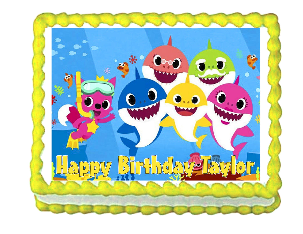Baby Shark edible cake image party decoration frosting topper - Cakes For Cures