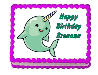 Narwhal Edible Cake Image Cake Topper - Cakes For Cures