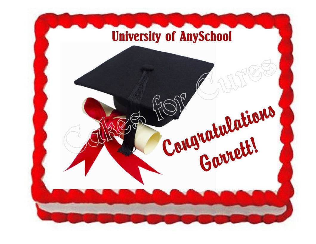 Graduation Edible Cake Image Cake Topper - Cakes For Cures