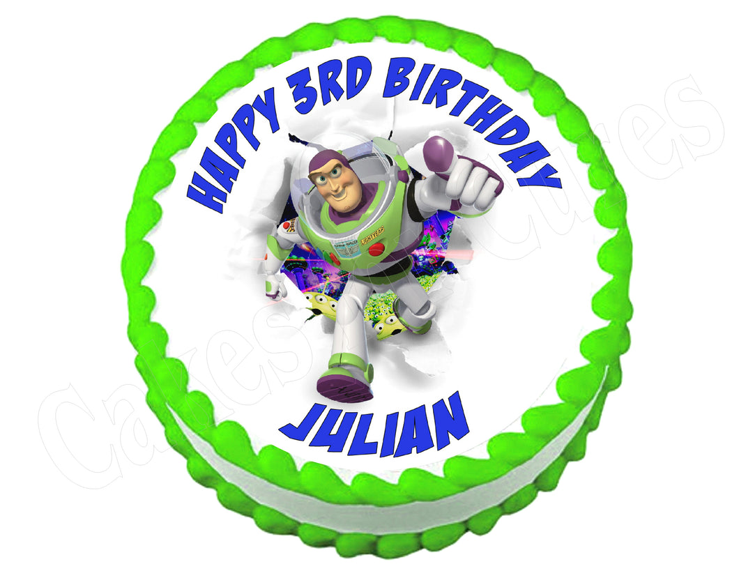 Buzz Lightyear Round Edible Cake Image Topper - Cakes For Cures