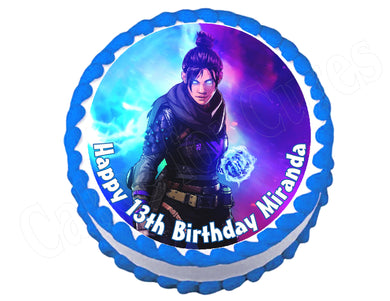 Apex Wraith Gaming Round Edible Cake Image Topper - Cakes For Cures