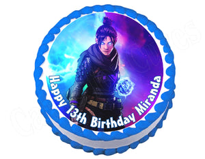 Apex Wraith Gaming Round Edible Cake Image Topper - Cakes For Cures